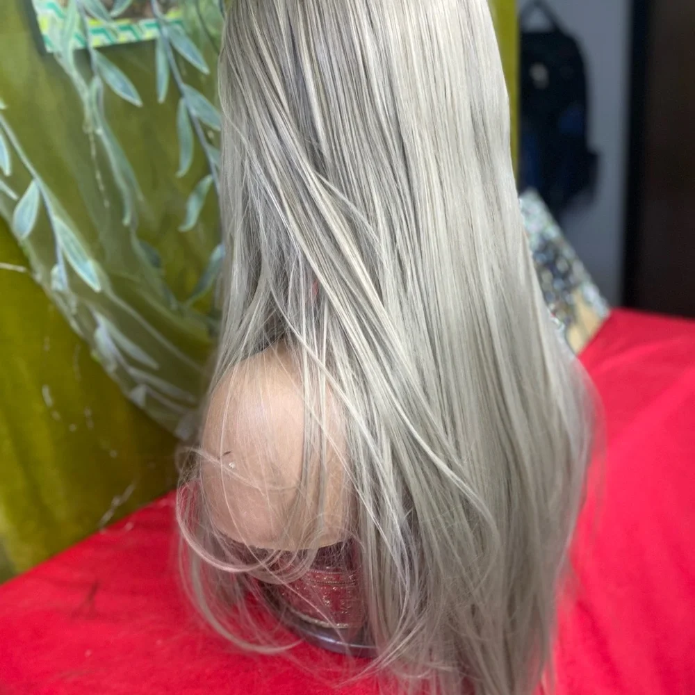 lace front rooted ash blonde wig